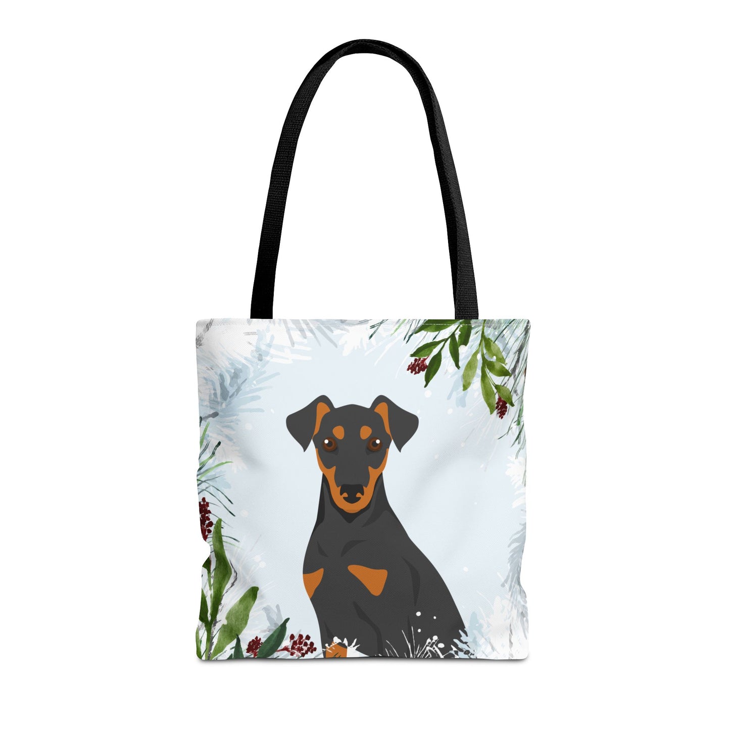German Pinscher Dog Christmas Holiday Tote Bag 16x16