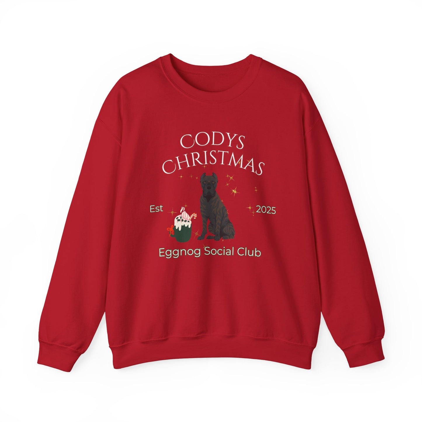 Cane Corso Dog Christmas Social Club Unisex Heavy Blend Crewneck Sweatshirt Custom Name