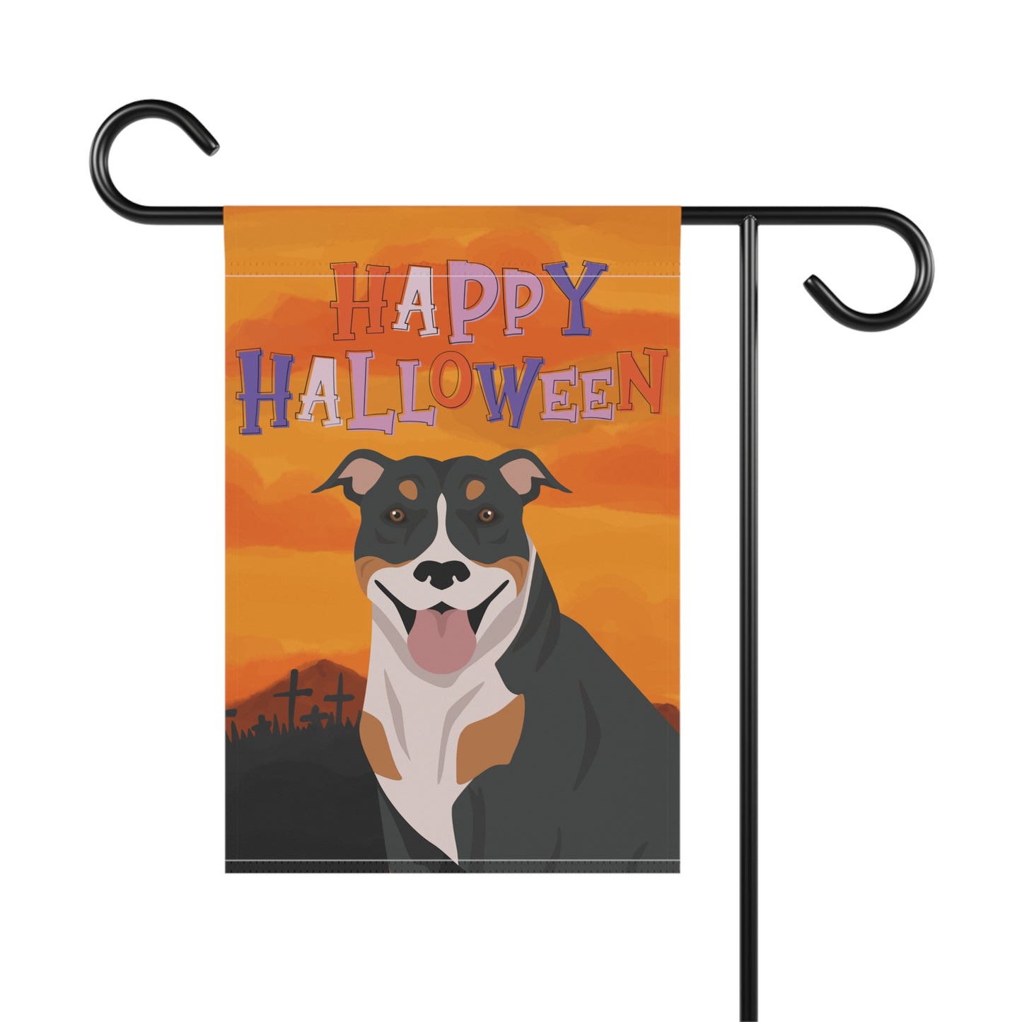 Pit Bull Dog Halloween Garden Flag