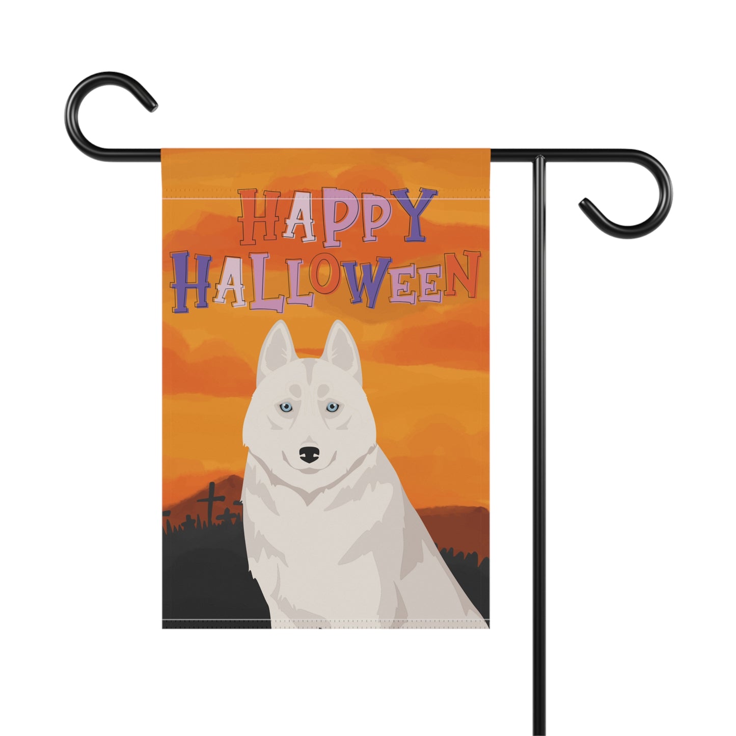 Siberian Husky Dog Halloween Garden Flag