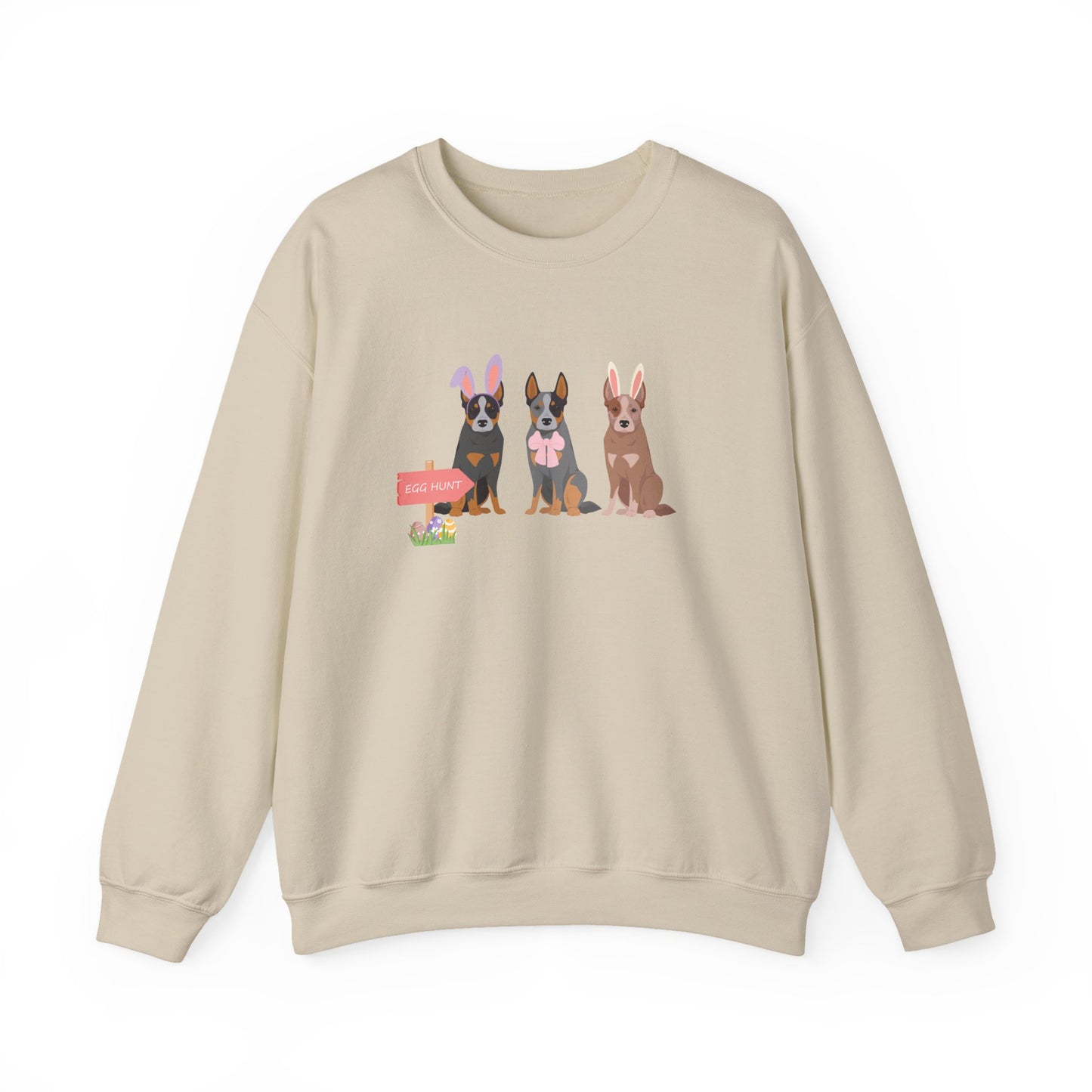 Australian Cattle Dog Dog Easter Unisex Heavy Blend Crewneck Sweatshirt, Easter, Cute Dog Mom Gift