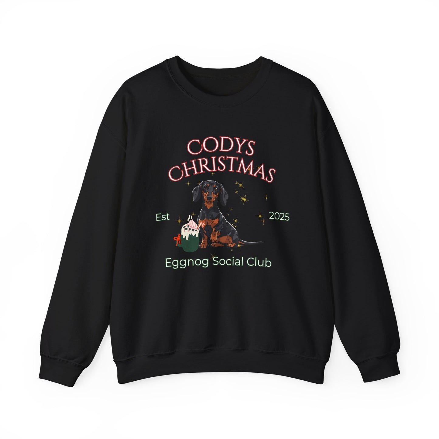 Dachshund Dog Christmas Social Club Unisex Heavy Blend Crewneck Sweatshirt Custom Name