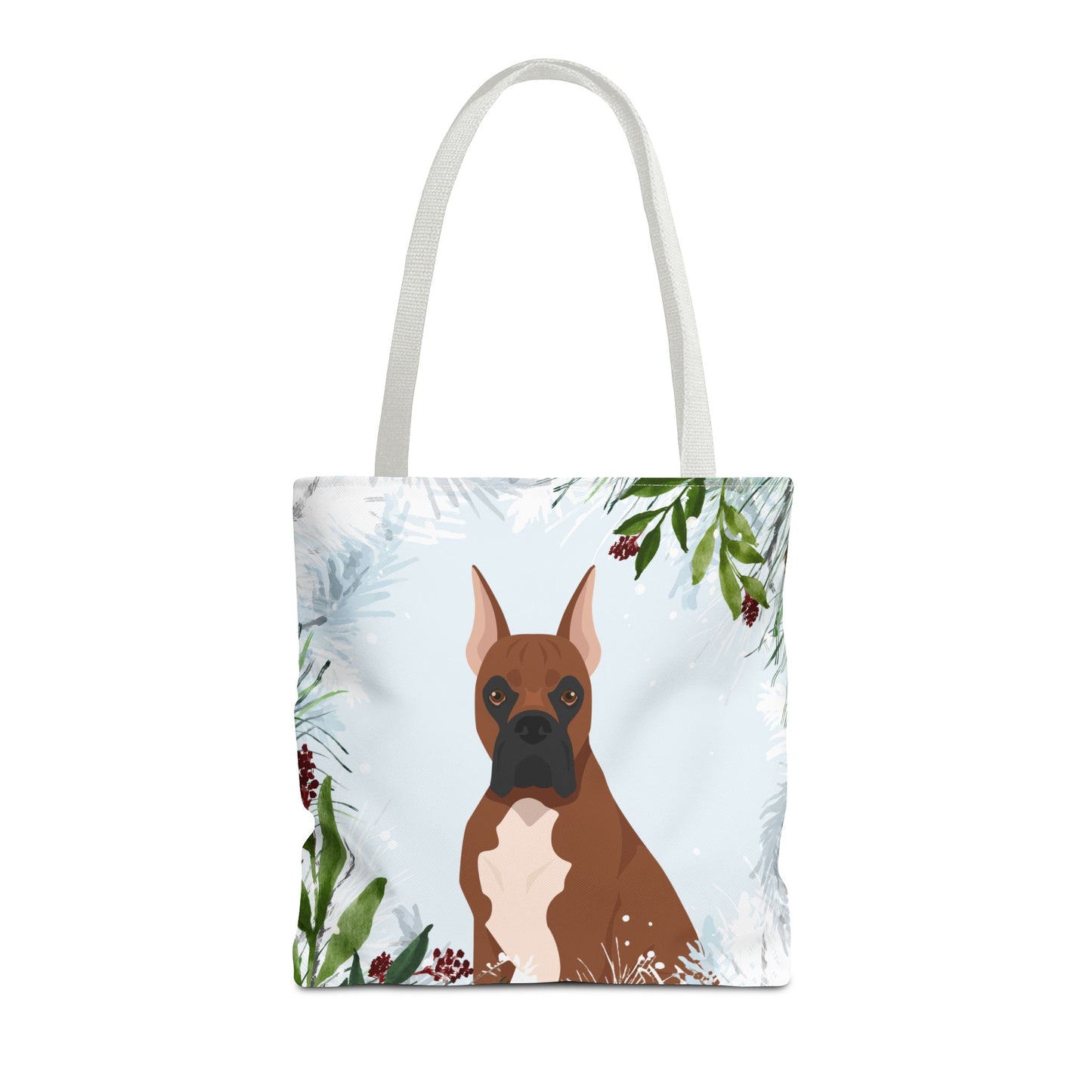 Boxer Dog Christmas Holiday Tote Bag 16x16