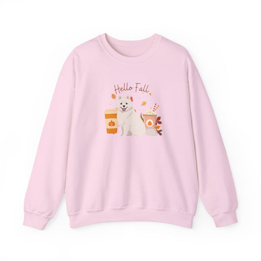 American Eskimo Dog Fall Unisex Heavy Blend Crewneck Sweatshirt