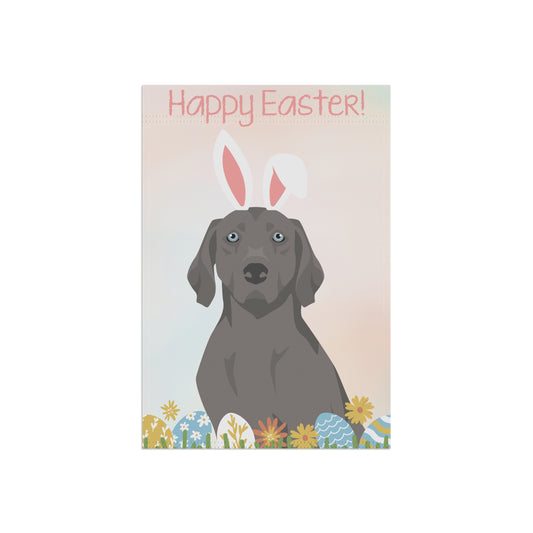 Weimaraner Dog Happy Easter Garden Flag