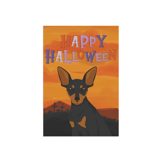 Miniature Pinscher Dog Halloween Garden Flag