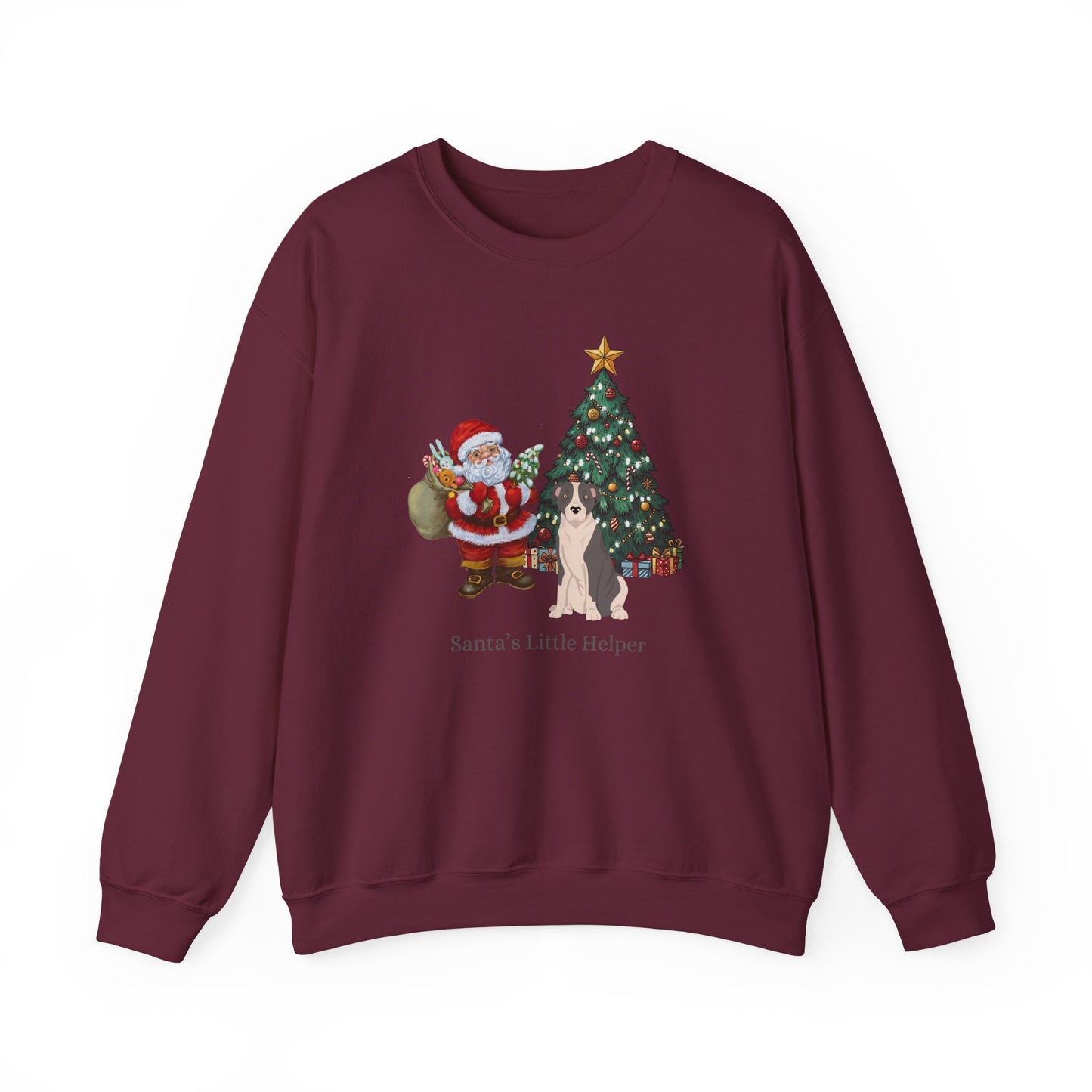 American Staffordshire Terrier Dog Santa's Little Helper Unisex Heavy Blend Crewneck Sweatshirt