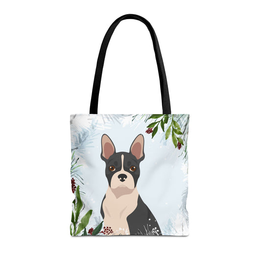 Boston Terrier Dog Christmas Holiday Tote Bag 16x16