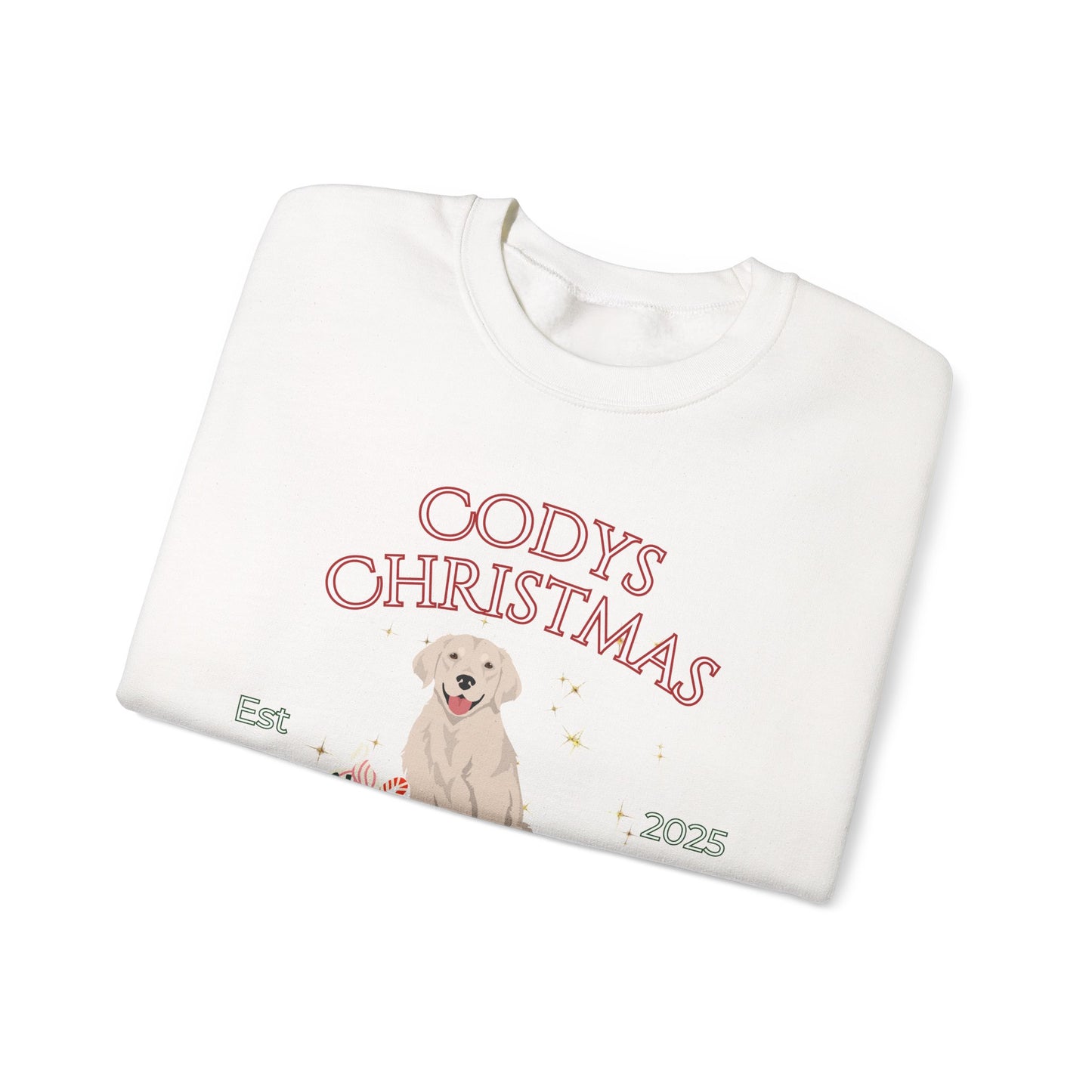 Golden Retriever Dog Christmas Social Club Unisex Heavy Blend Crewneck Sweatshirt Custom Name