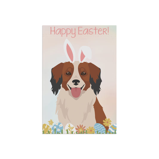 Copy of Copy of Copy of Copy of Copy of Copy of Kooikerhondje Dog Happy Easter Garden Flag