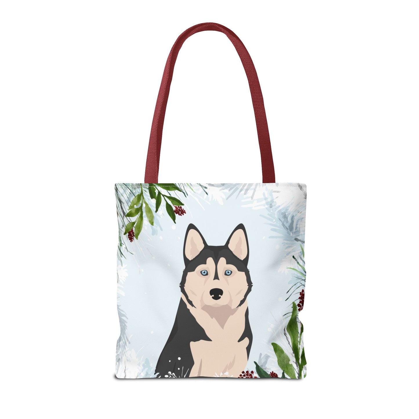Alaskan Husky Dog Christmas Holiday Tote Bag 16x16