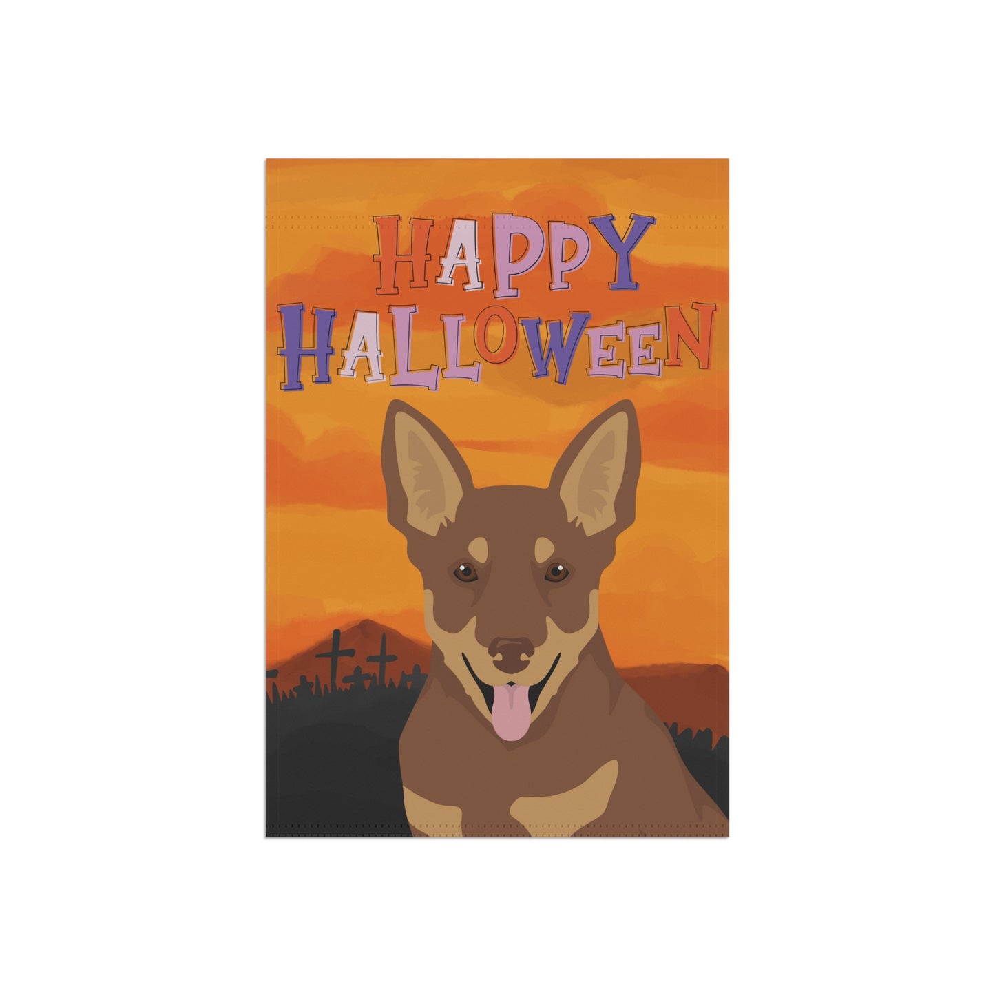 Lancashire Heeler Dog Halloween Garden Flag