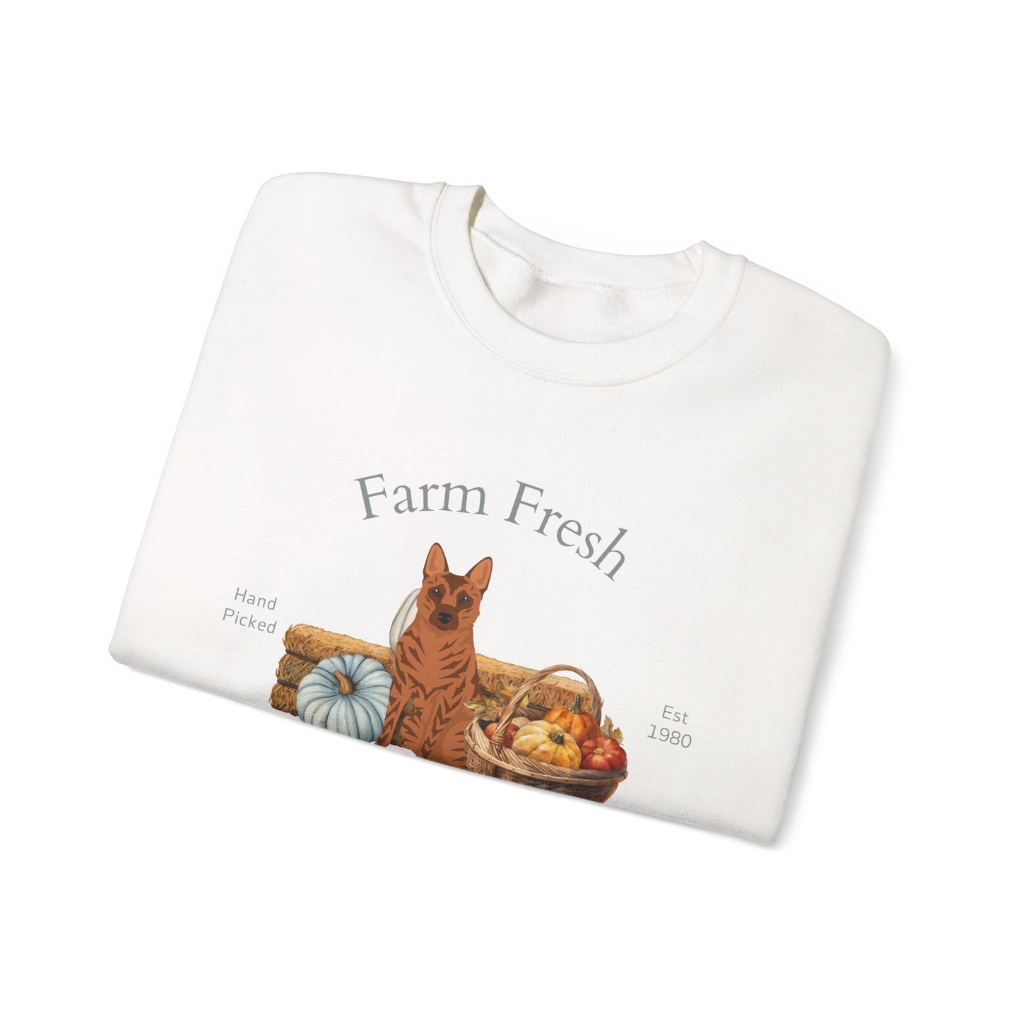 Kai Ken Dog Fall Farm Fresh Unisex Heavy Blend Crewneck Sweatshirt
