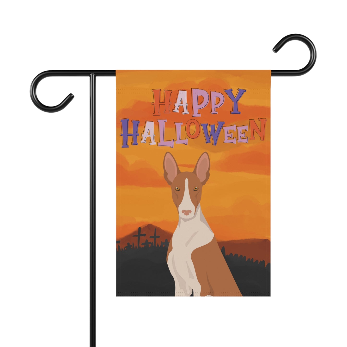 Ibizan Hound Dog Halloween Garden Flag