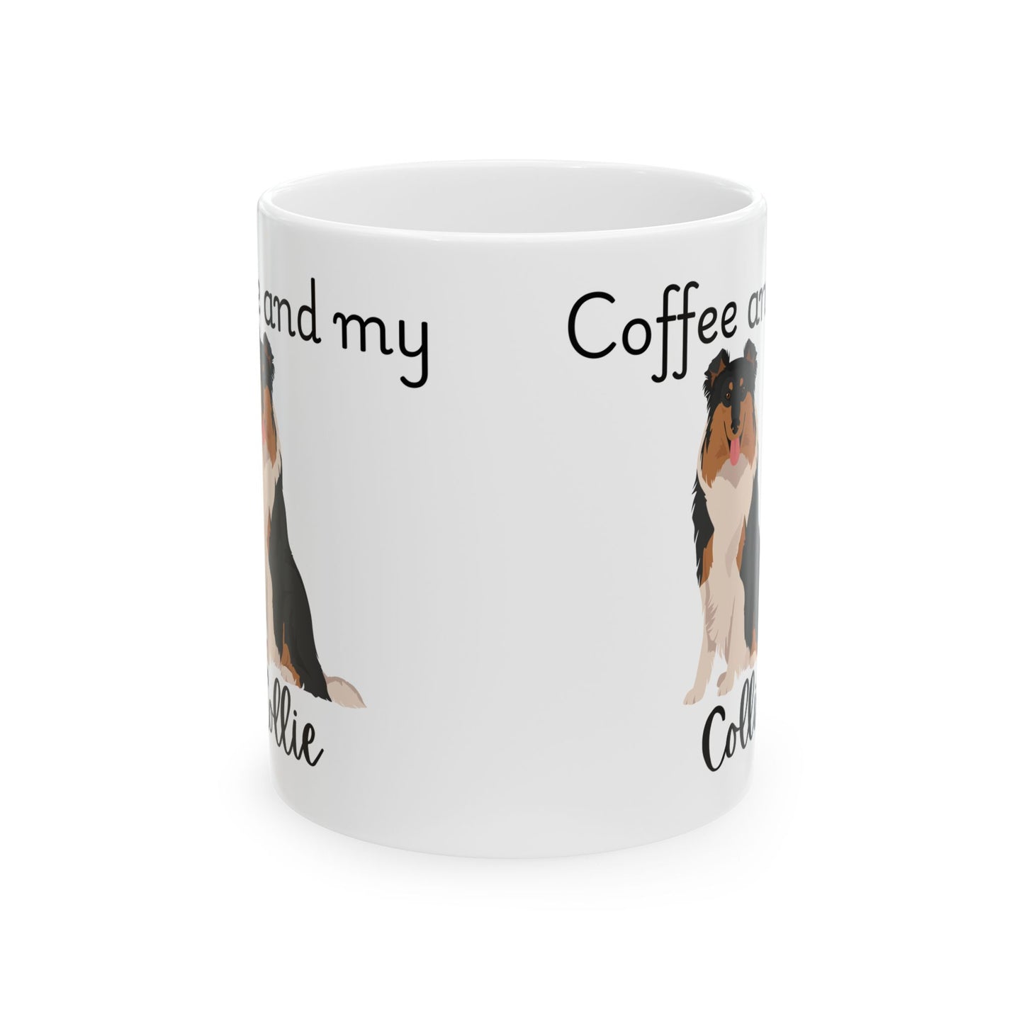 Coffee and My Collie Ceramic Mug | Dog Lover Gift, Pet Owner Cup, Cute Mug for Dog Moms, Funny Mug for Coffee Lovers