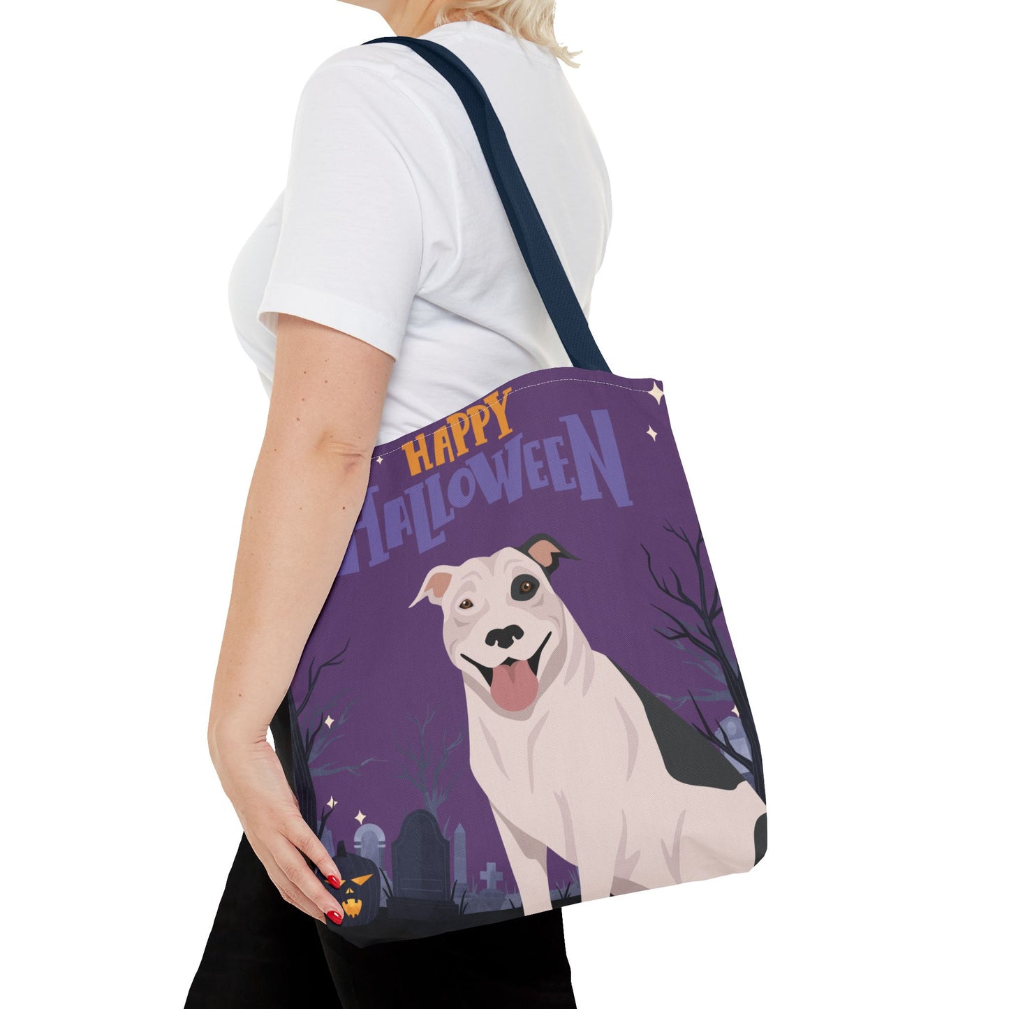 Pit Bull Dog Happy Halloween Tote Bag 16x16