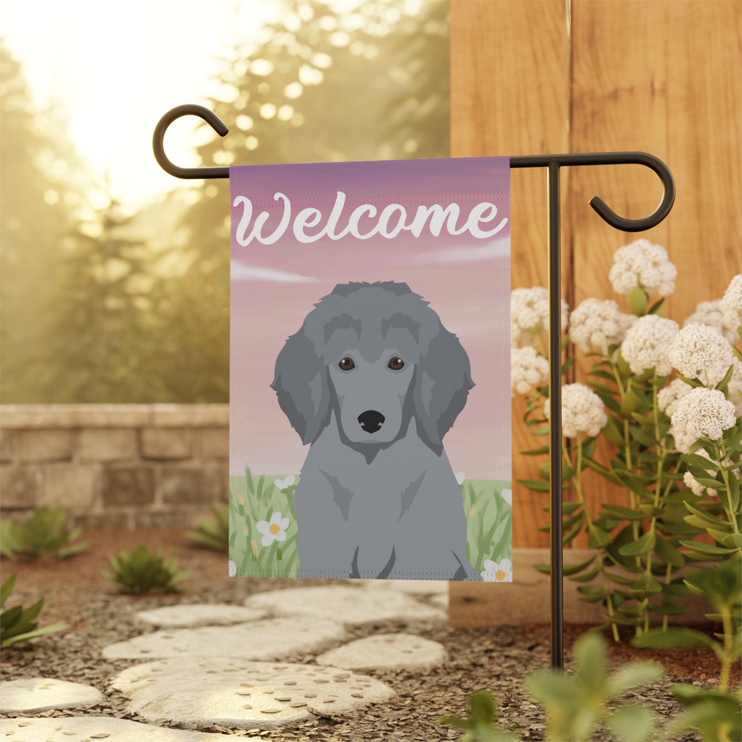 Poodle Dog Welcome Garden Flag