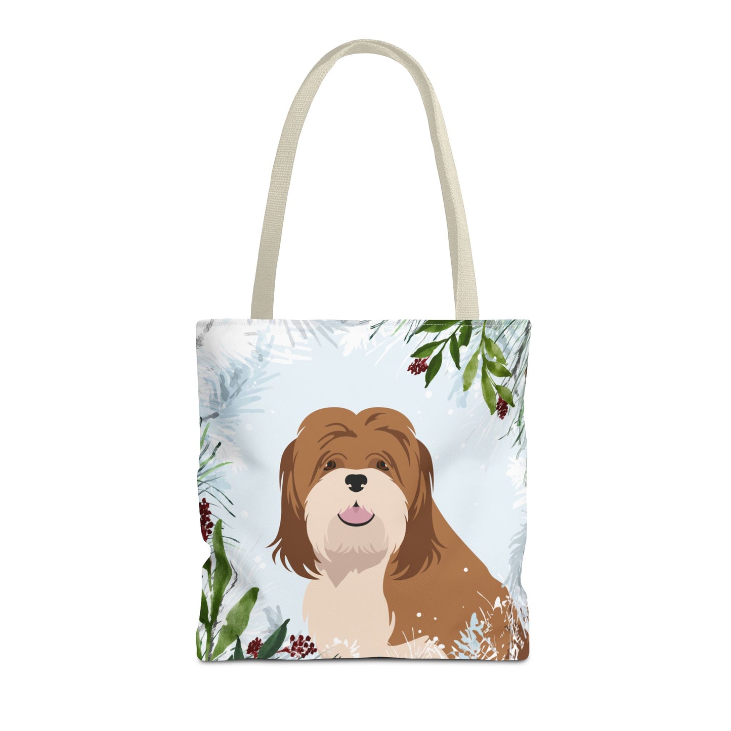 Lhasa Apso Dog Christmas Holiday Tote Bag 16x16