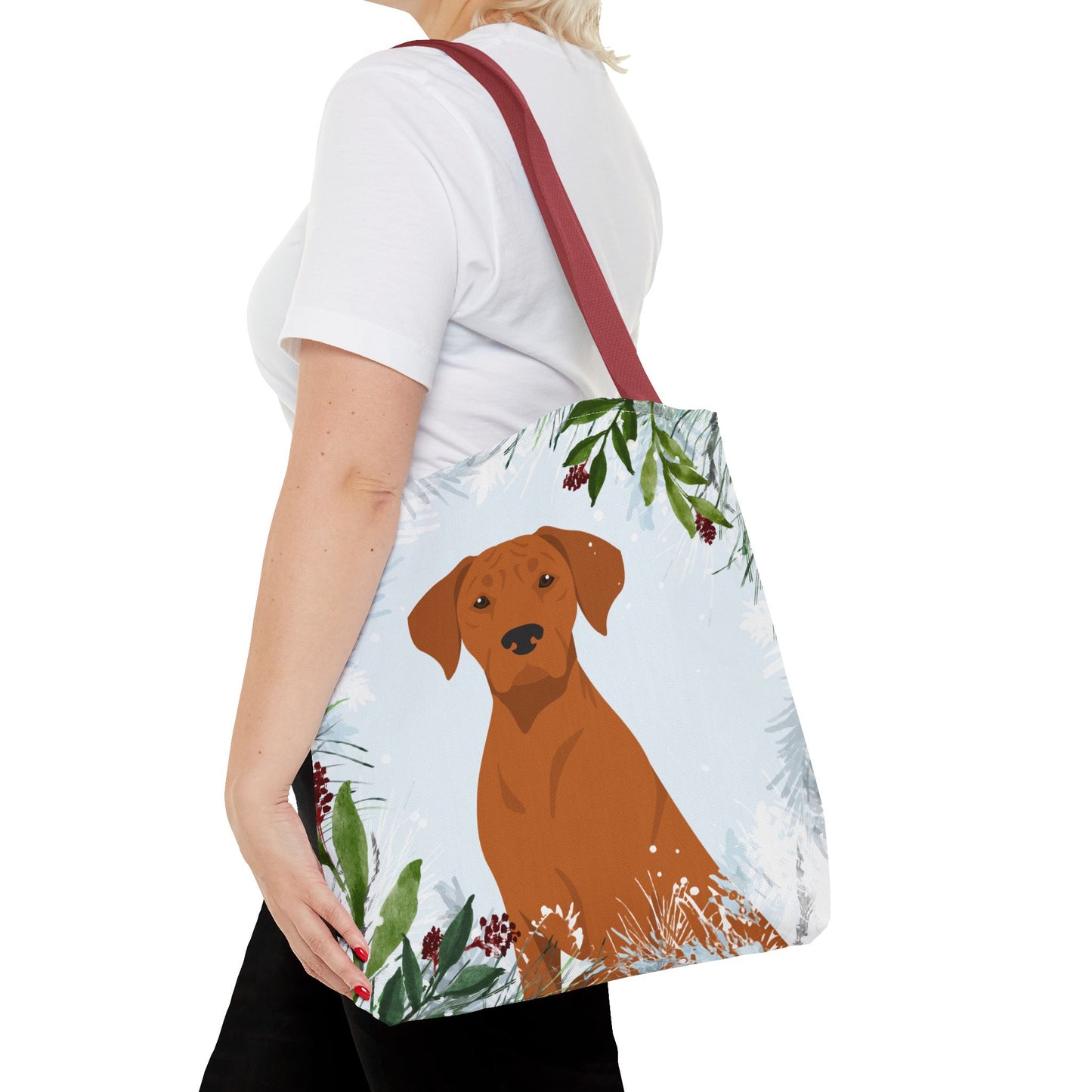 Rhodesian Ridgeback Dog Christmas Holiday Tote Bag 16x16