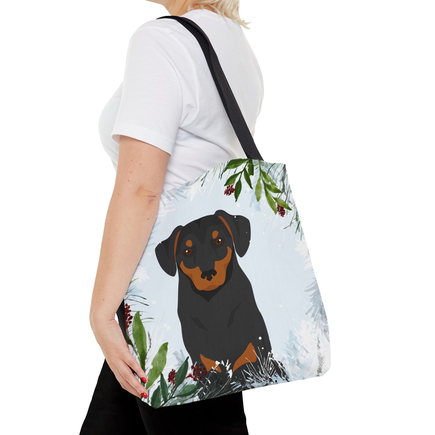 Austrian Pinscher Dog Christmas Holiday Tote Bag 16x16