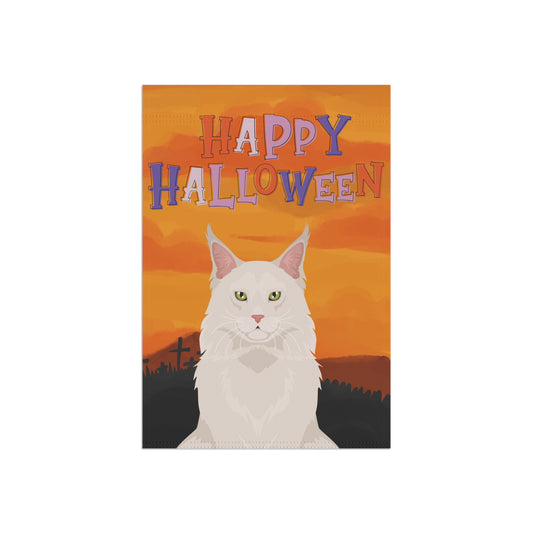 Mainecoon Cat Halloween Garden Flag