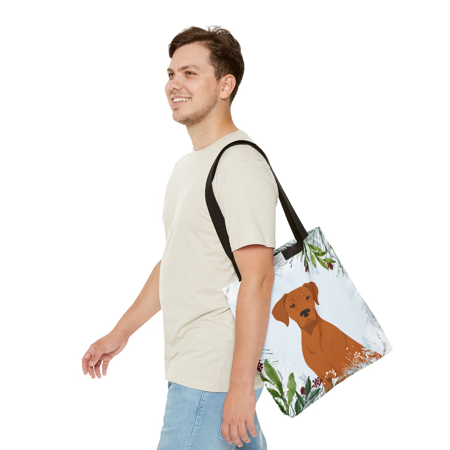 Rhodesian Ridgeback Dog Christmas Holiday Tote Bag 16x16