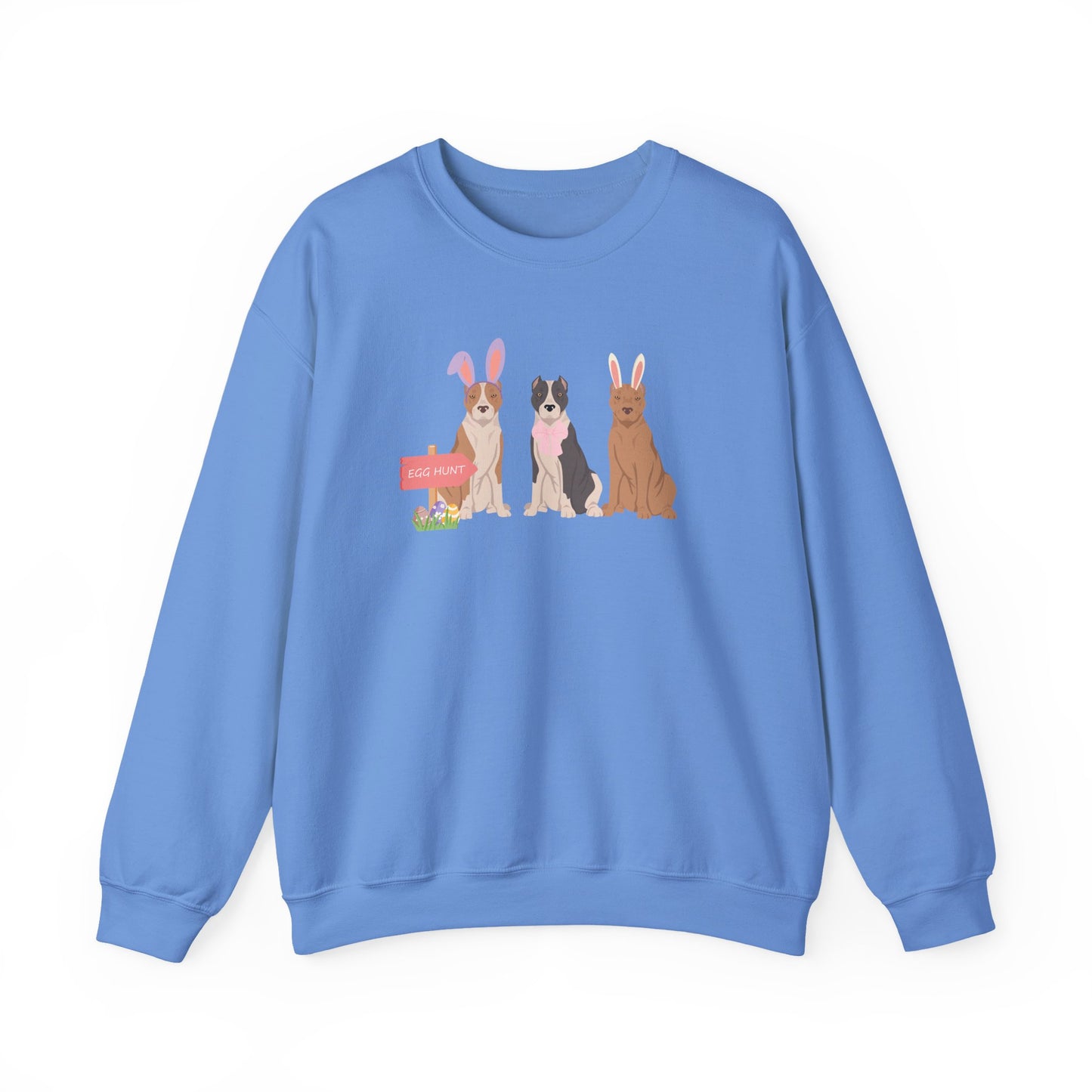 American Staffordshire Terrier Dog Easter Unisex Heavy Blend Crewneck Sweatshirt, Easter , Cute Dog Mom Gift