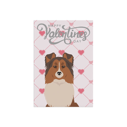 Shetland Sheepdog Dog Valentines Day Garden Flag