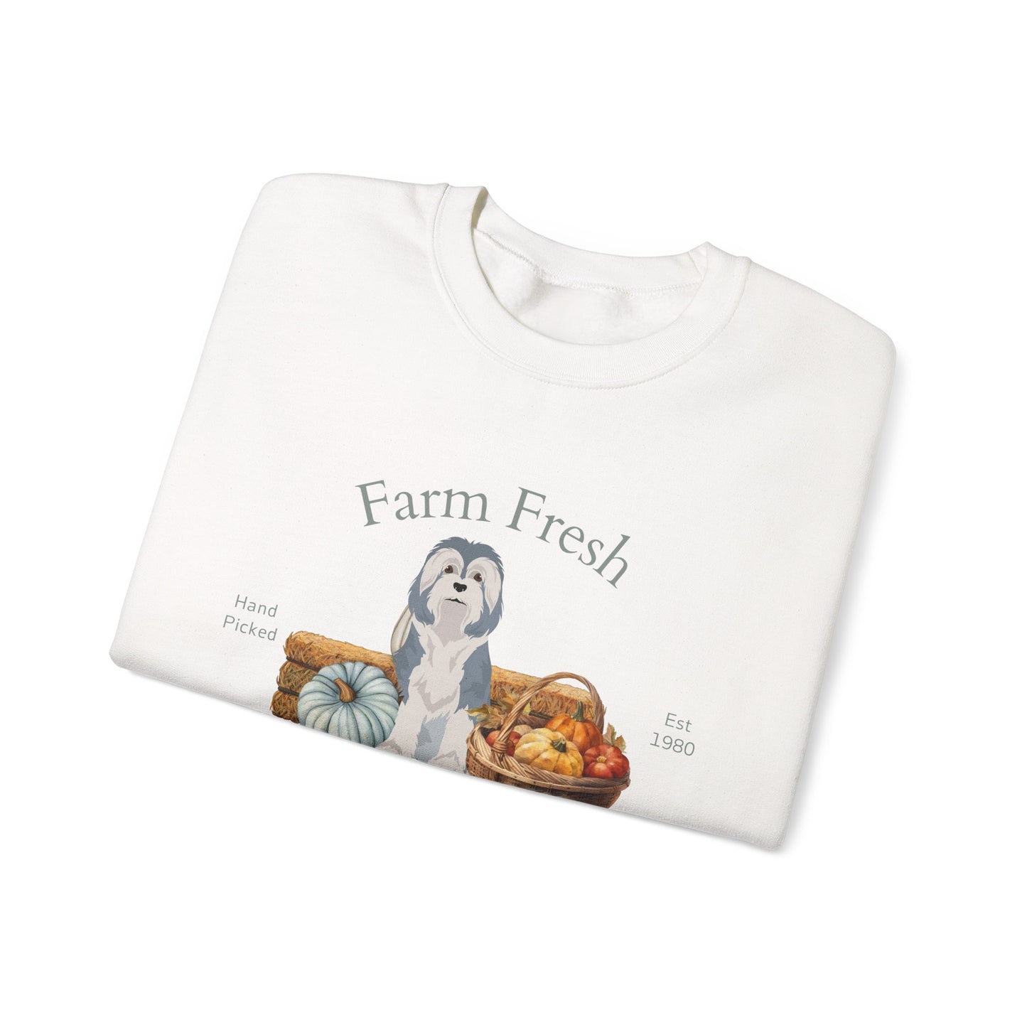 Lowchen Dog Fall Farm Fresh Unisex Heavy Blend Crewneck Sweatshirt