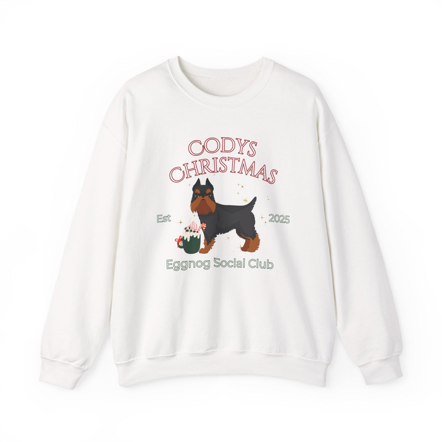 Brussel Griffon Dog Christmas Social Club Unisex Heavy Blend Crewneck Sweatshirt Custom Name