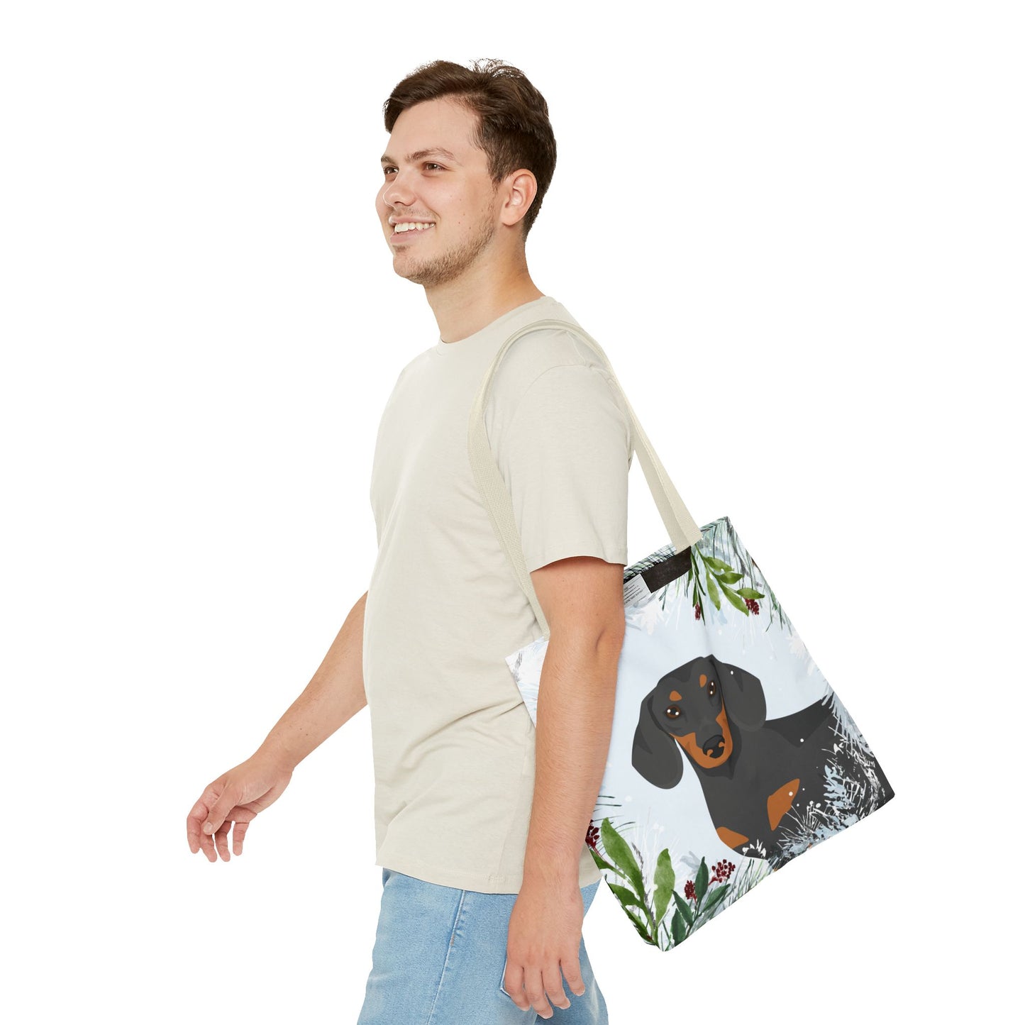 Dachshund Dog Christmas Holiday Tote Bag 16x16