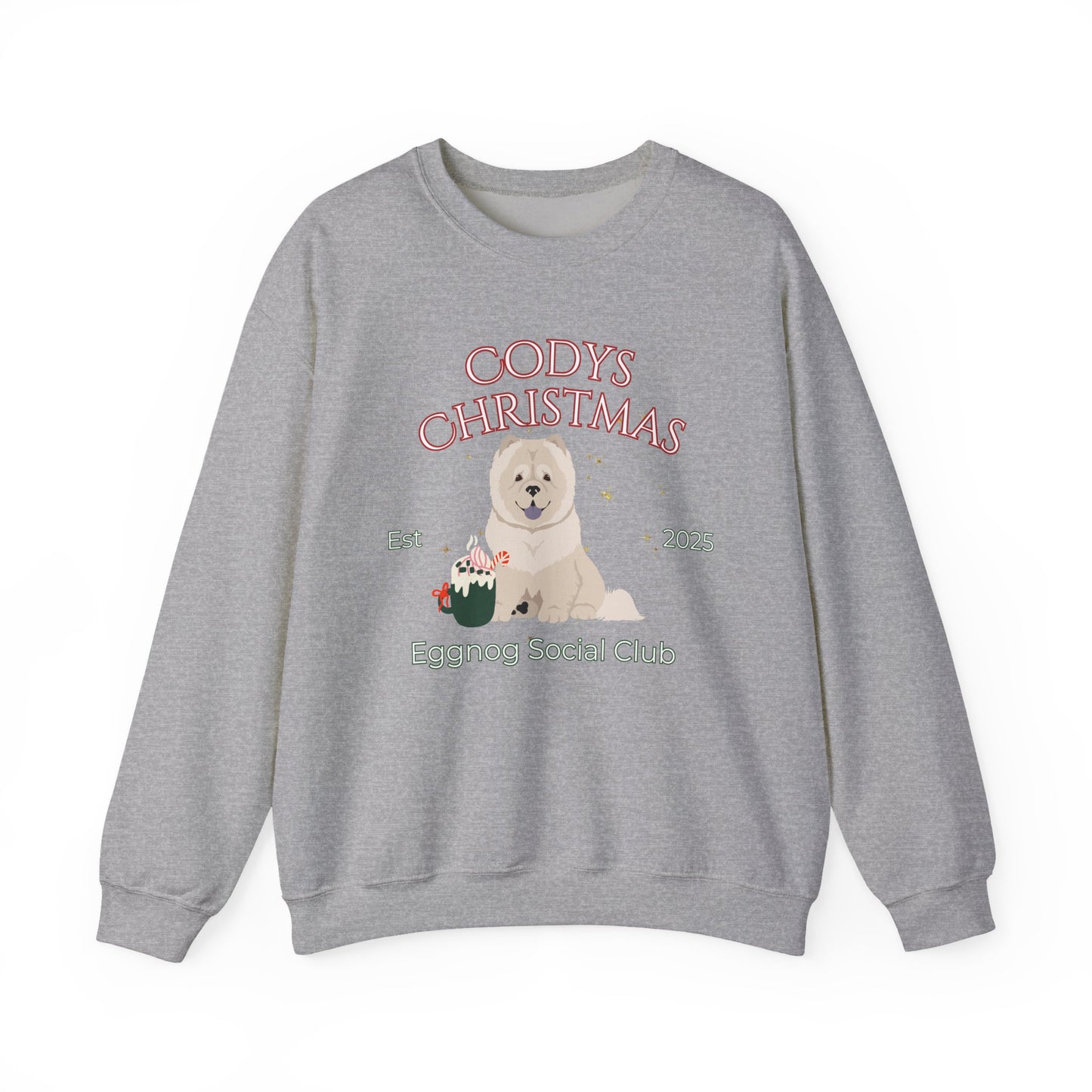 Chow Chow Dog Christmas Social Club Unisex Heavy Blend Crewneck Sweatshirt Custom Name