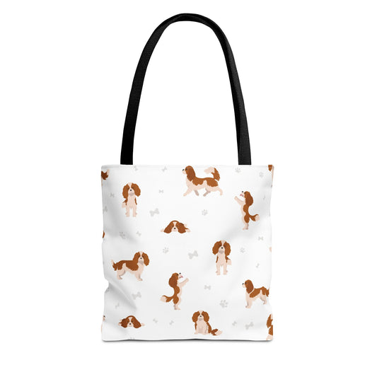 Cavalier King Charles Spaniel Dog Tote Bag, Spaniel Dog Mom Gift
