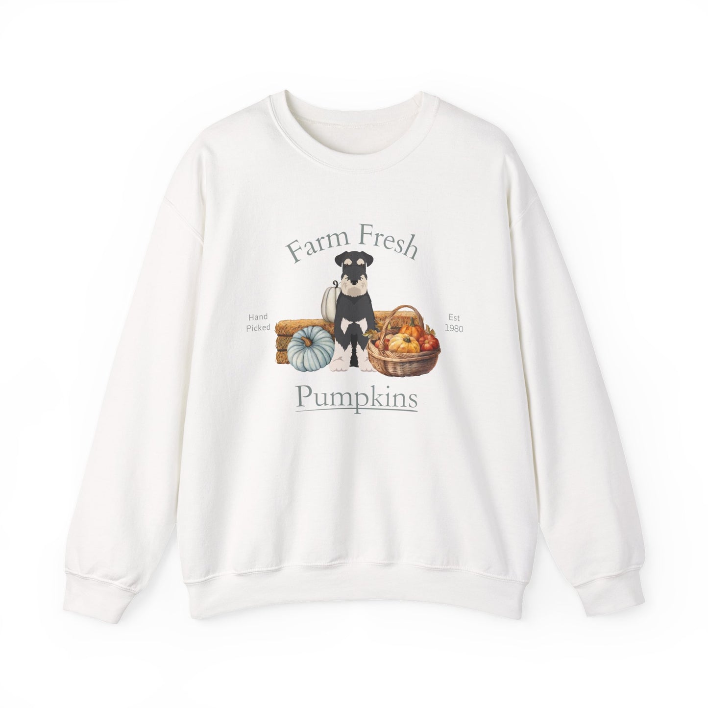 Schnauzer Dog Fall Farm Fresh Unisex Heavy Blend Crewneck Sweatshirt