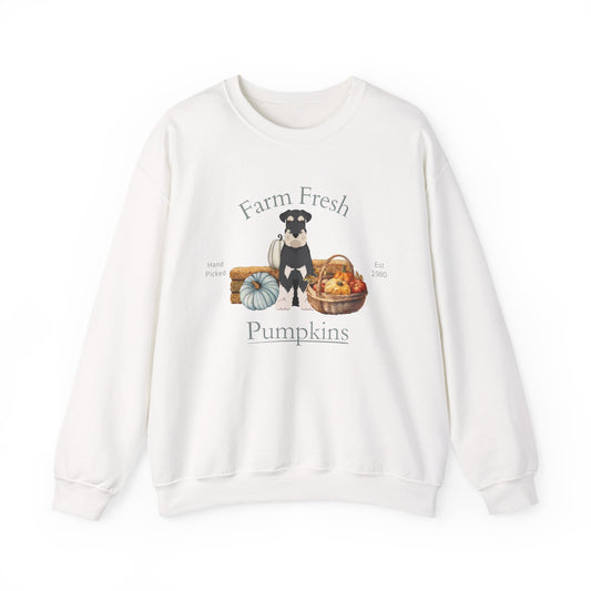 Schnauzer Dog Fall Farm Fresh Unisex Heavy Blend Crewneck Sweatshirt