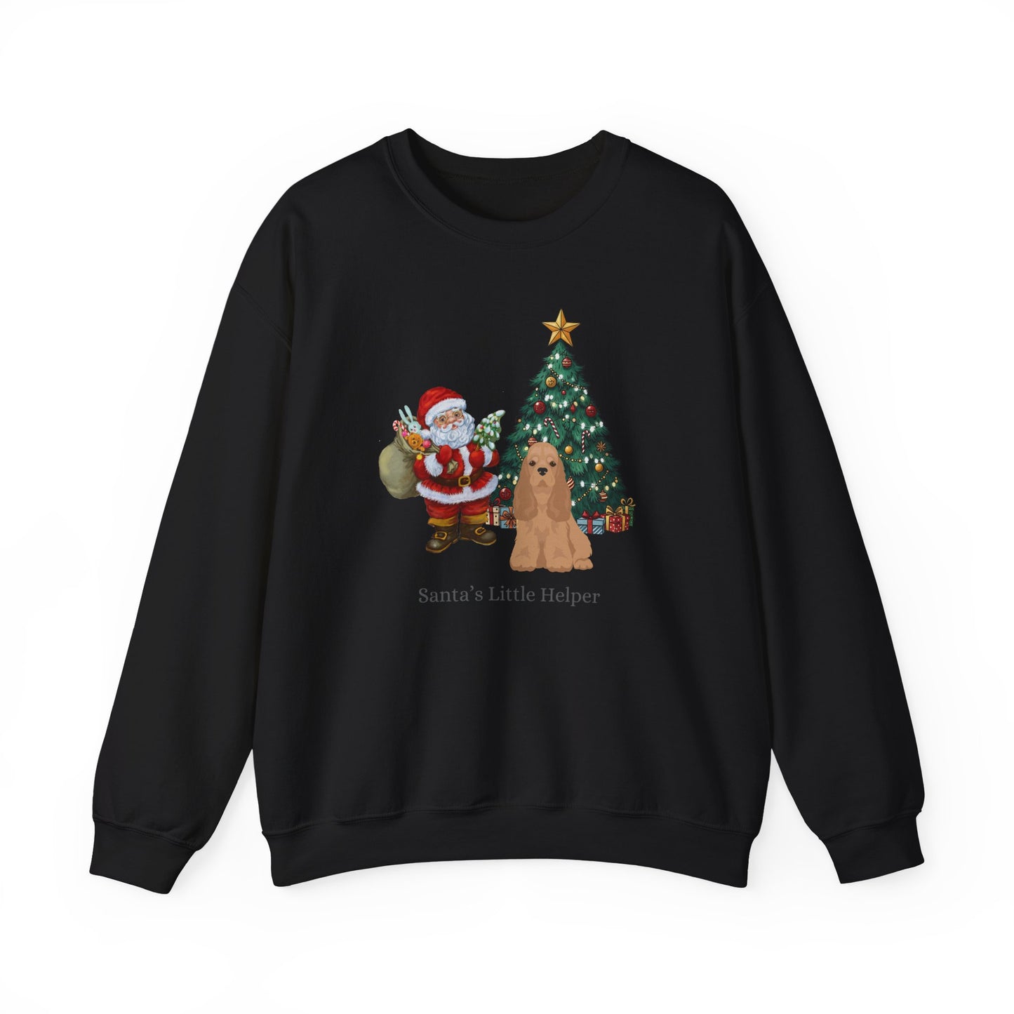 Cocker Spaniel Dog Santa's Little Helper Unisex Heavy Blend Crewneck Sweatshirt