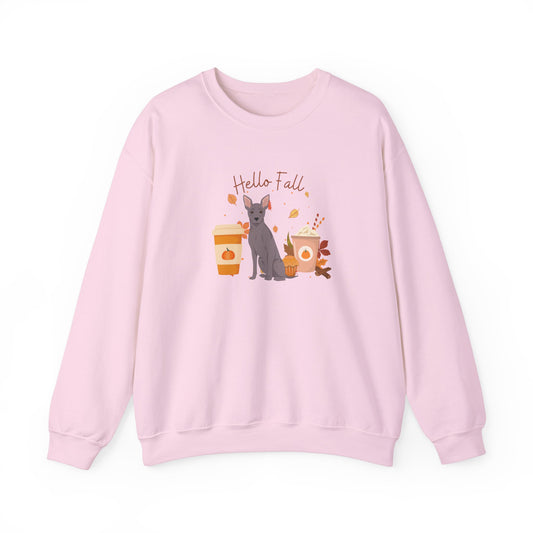 American Hairless Terrier Dog Fall Unisex Heavy Blend Crewneck Sweatshirt