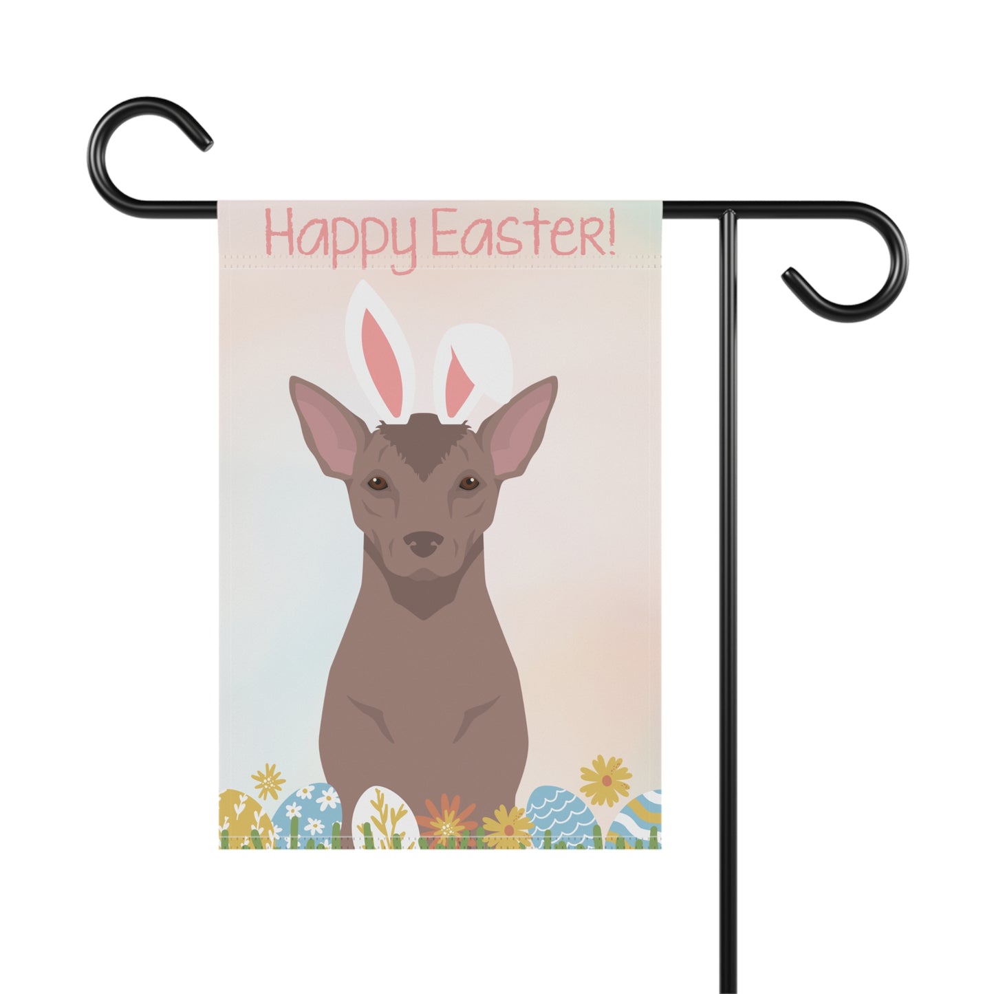 Xolo Dog Happy Easter Garden Flag