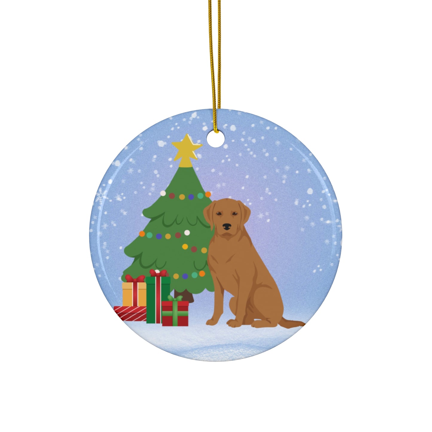 Labrador Retriever Dog Christmas Ceramic Ornament