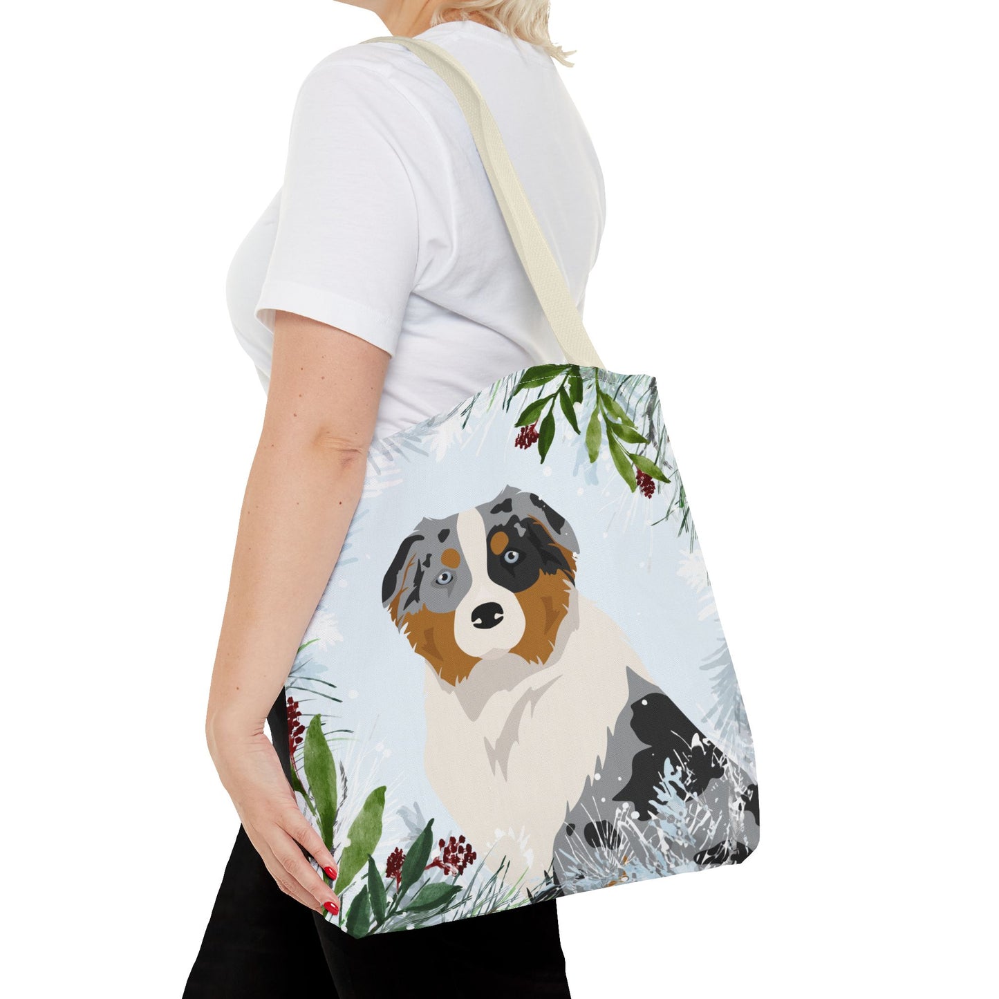 Australian Shepherd Dog Christmas Holiday Tote Bag 16x16
