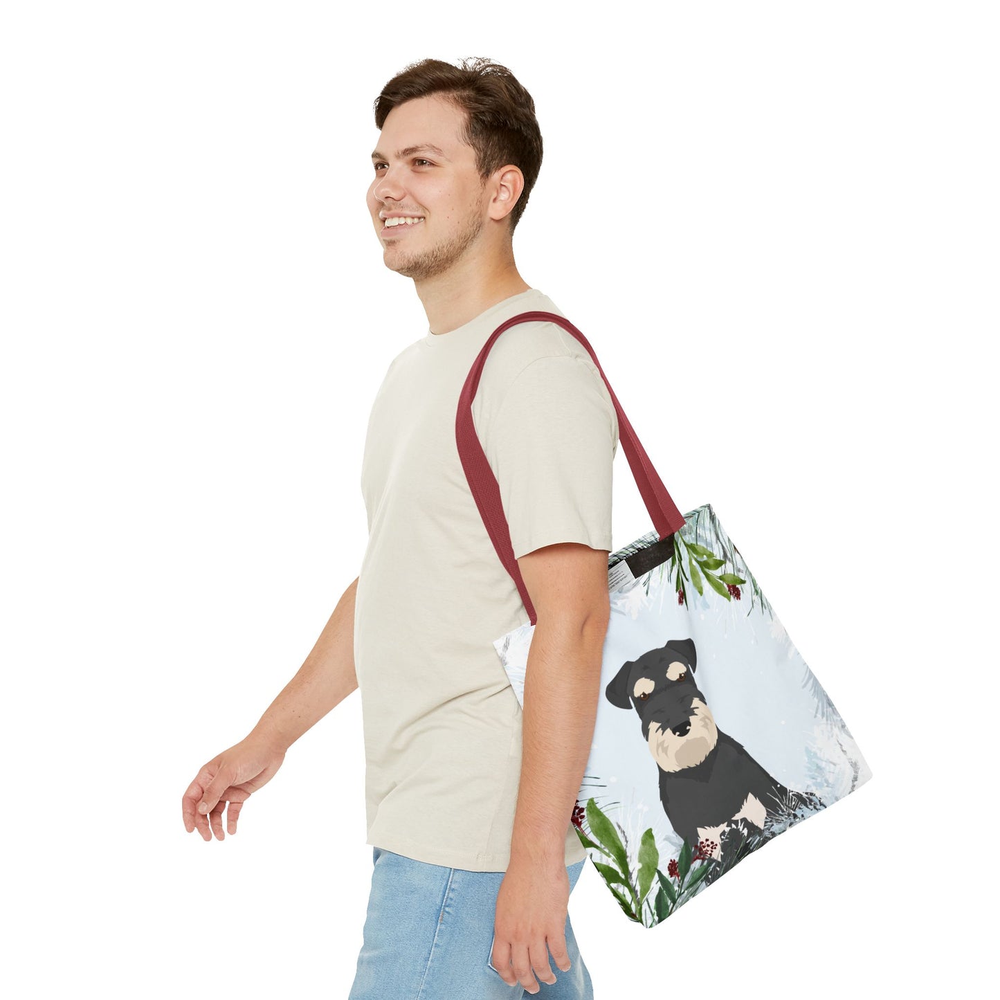 Schnauzer Dog Christmas Holiday Tote Bag 16x16