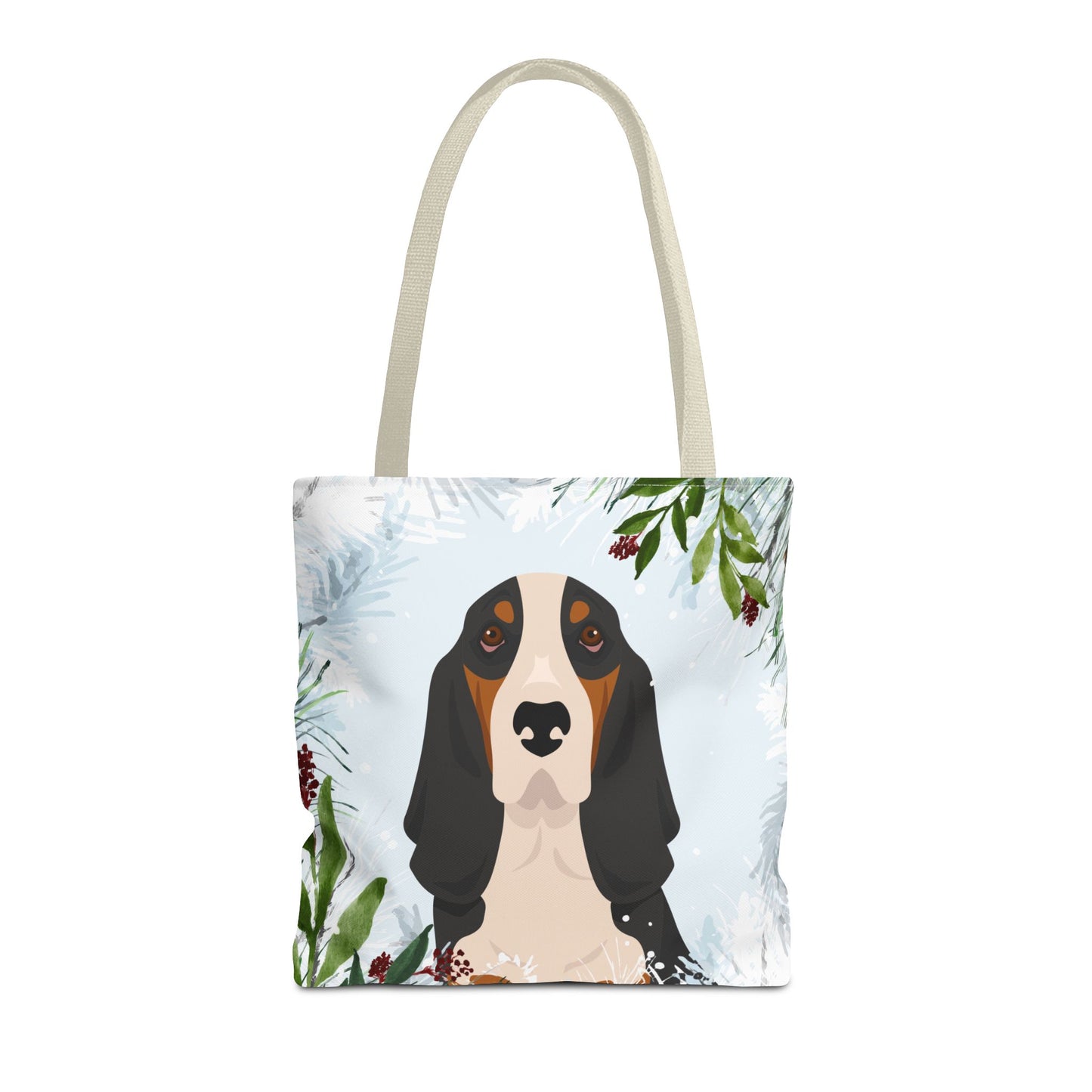Basset Hound Dog Christmas Holiday Tote Bag 16x16