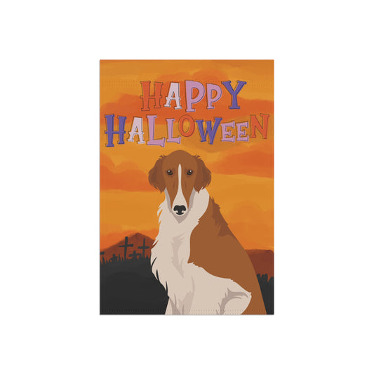 Borzoi Dog Halloween Garden Flag