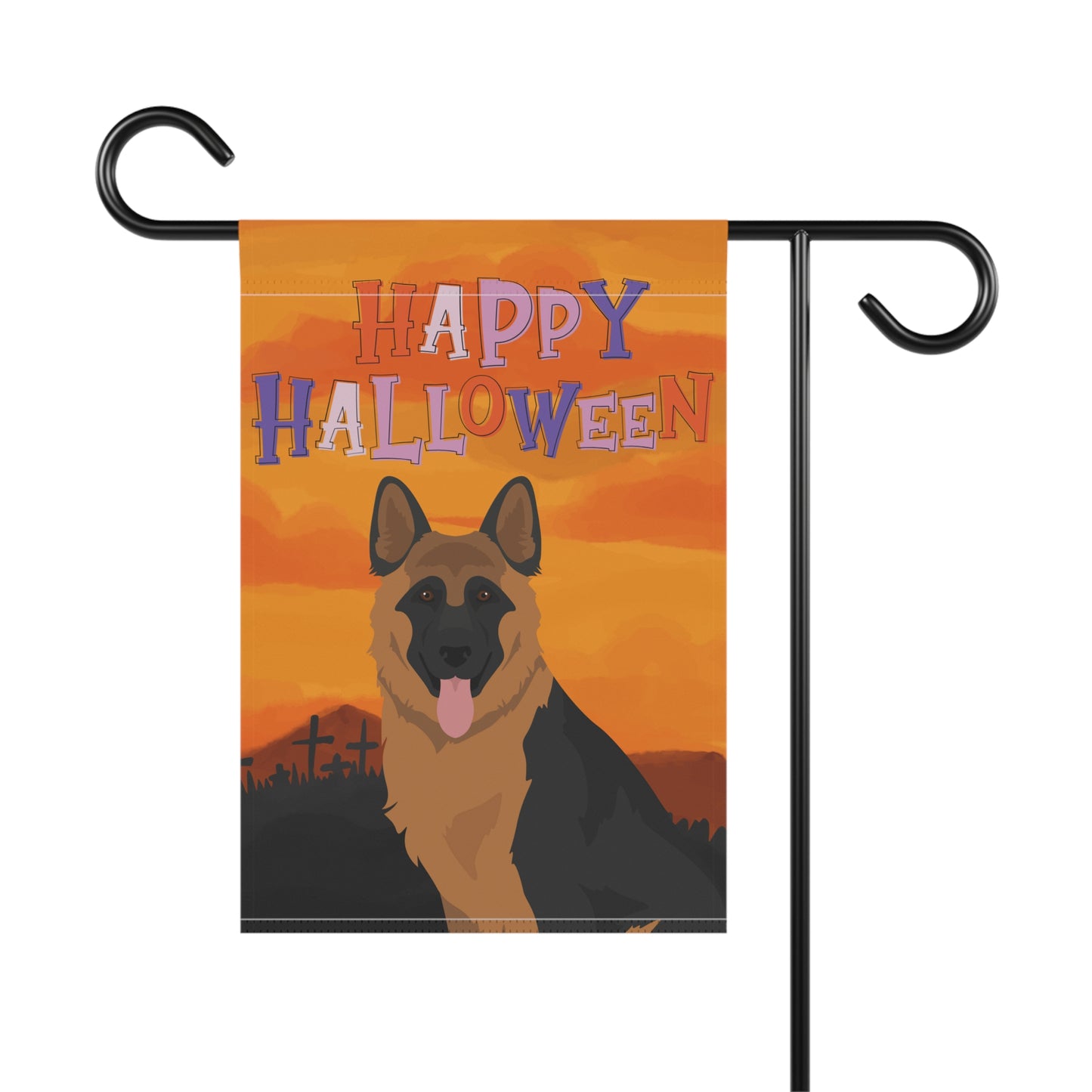 German Shepherd Dog Halloween Garden Flag