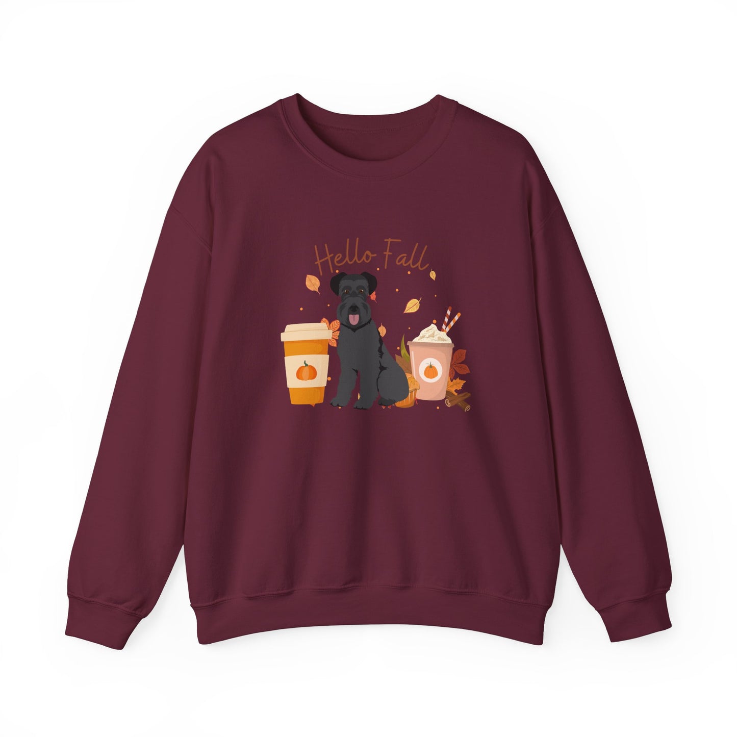 Schnauzer Dog Fall Halloween Unisex Heavy Blend Crewneck Sweatshirt