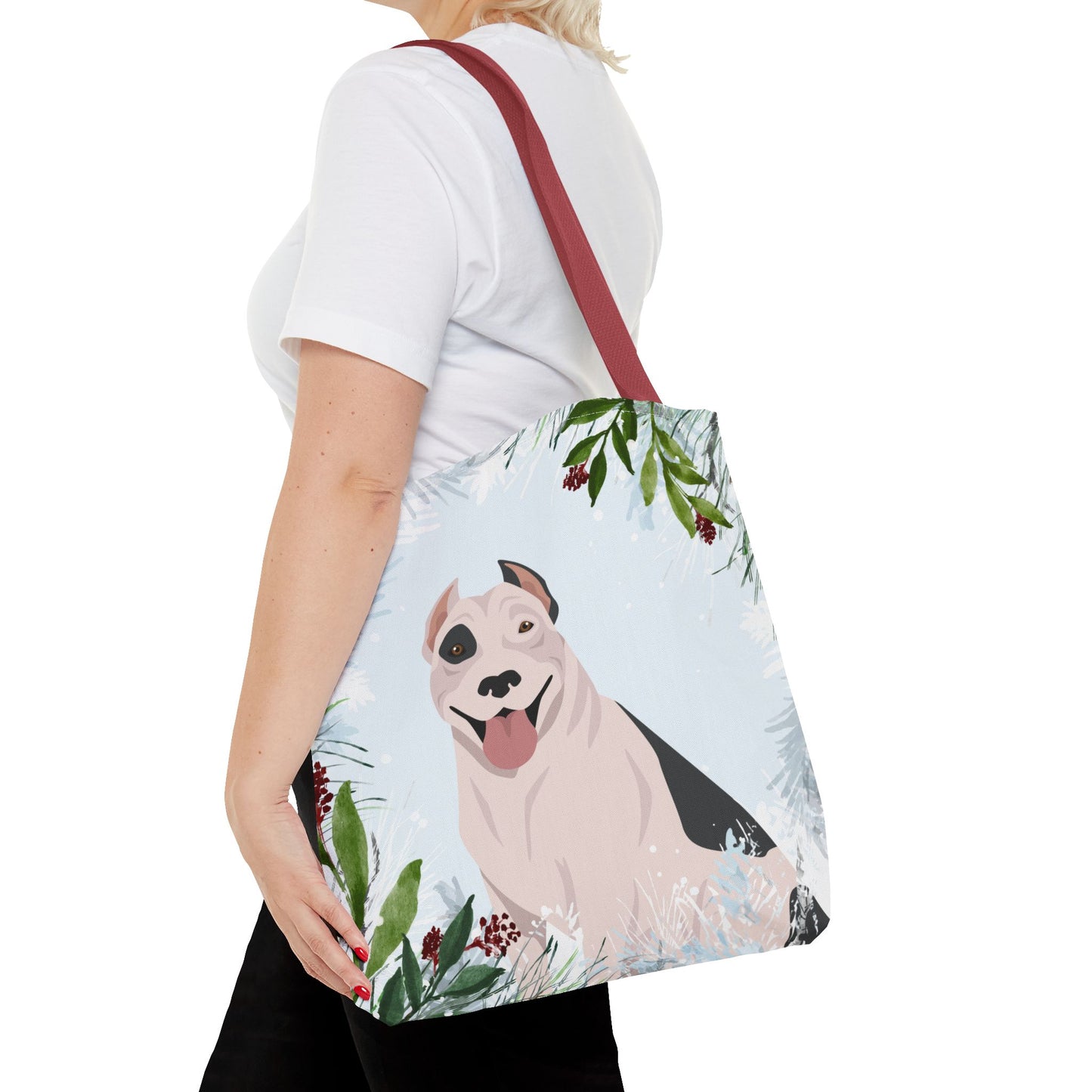 Pit Bull Dog Christmas Holiday Tote Bag 16x16