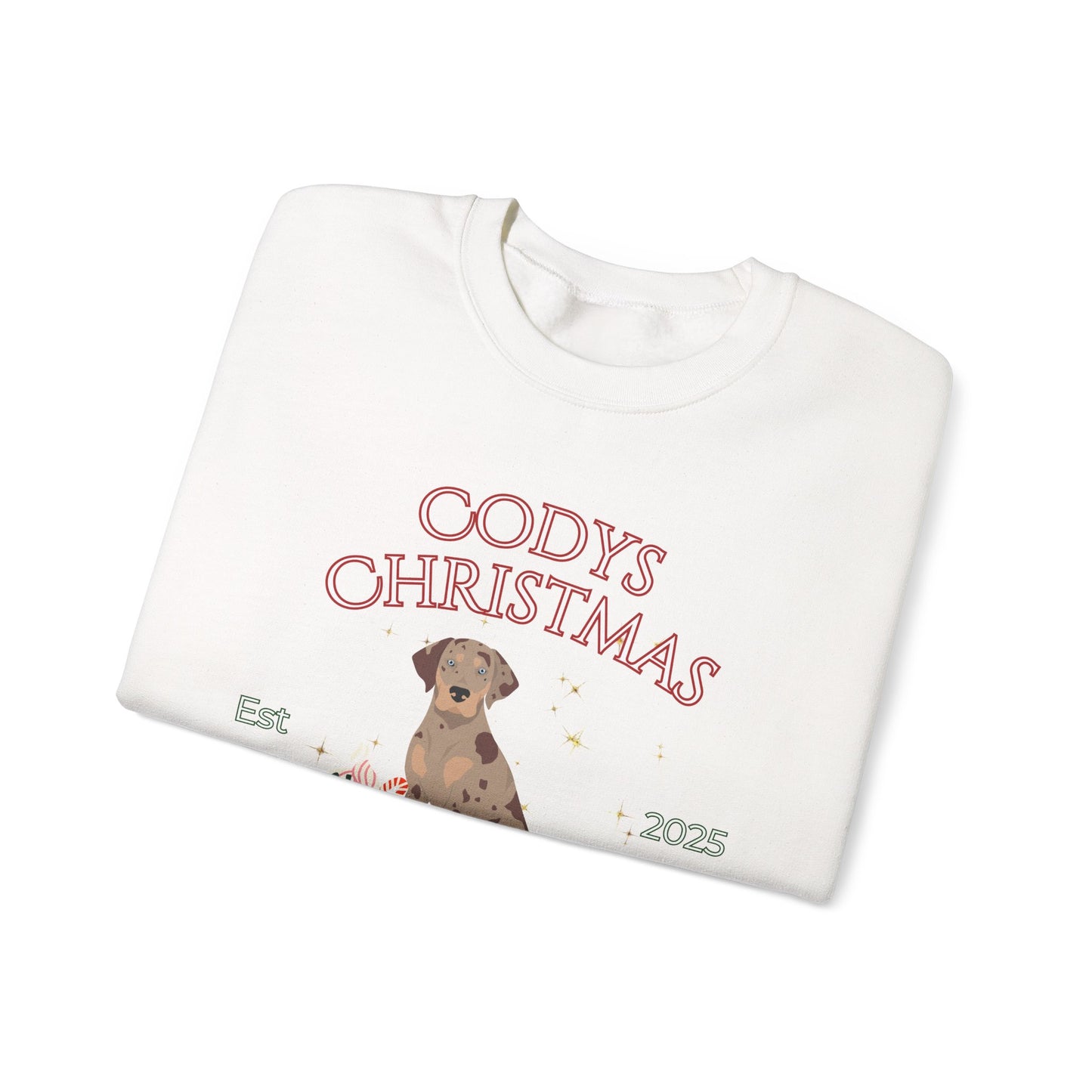 Catahoula Leopard Dog Christmas Social Club Unisex Heavy Blend Crewneck Sweatshirt Custom Name