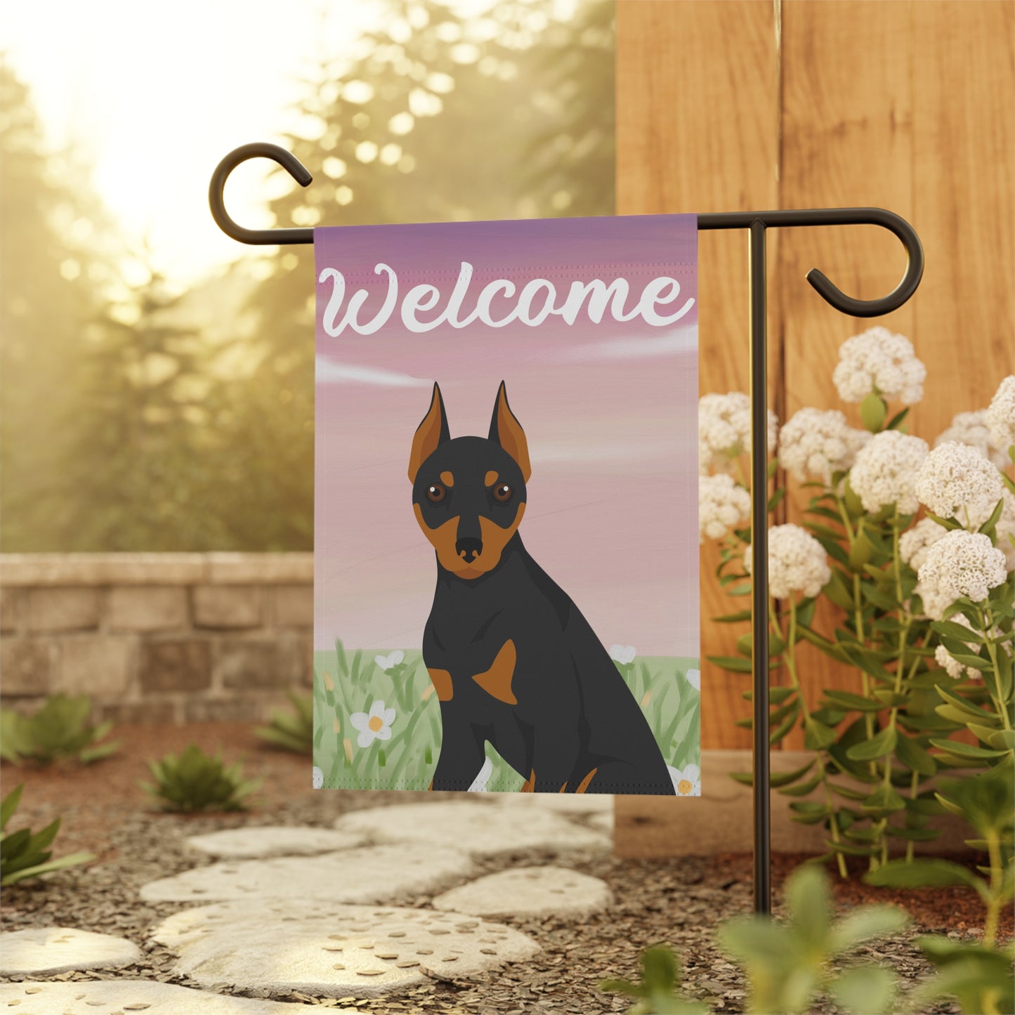 Miniature Pinscher Dog Welcome Garden Flag