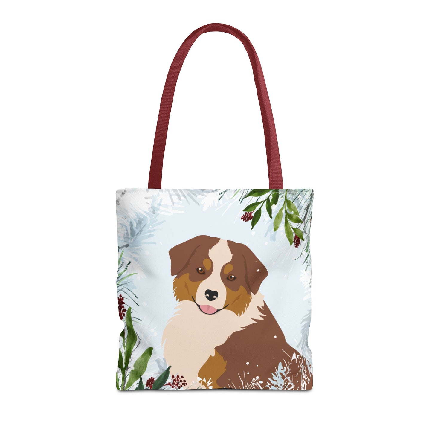 Miniature American Shepherd Dog Christmas Holiday Tote Bag 16x16