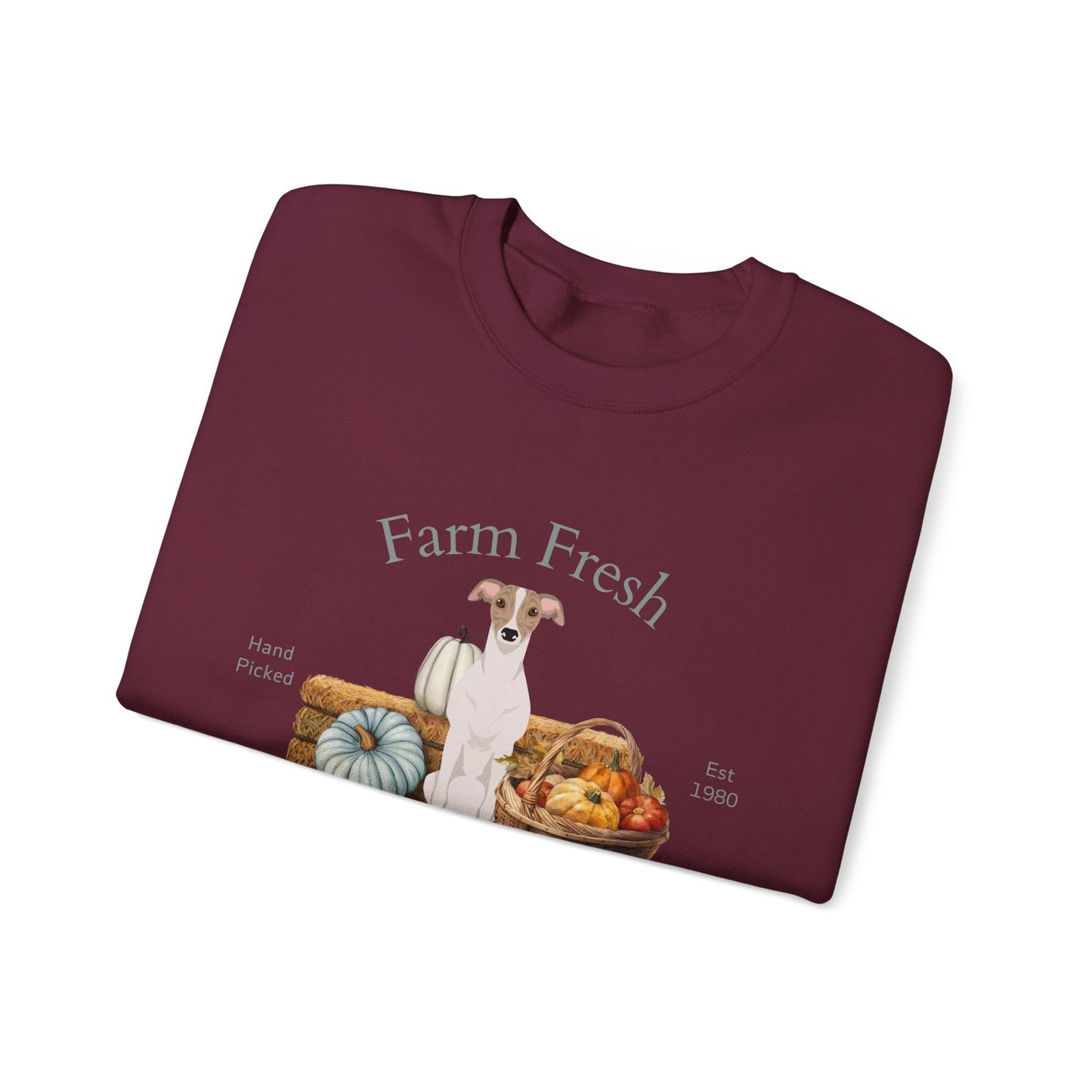 Whippet Dog Fall Farm Fresh Unisex Heavy Blend Crewneck Sweatshirt